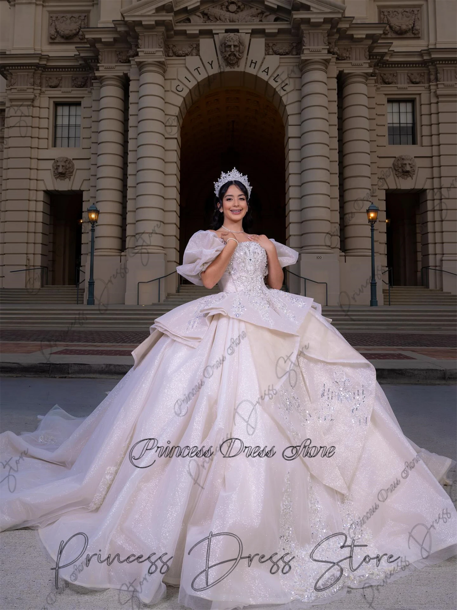 

Sweet Ball Gown Quinceanera Dresses Off-Shoulder Vestidos De 15 Anos Vintage Lace Appliques Birthday Party Customized