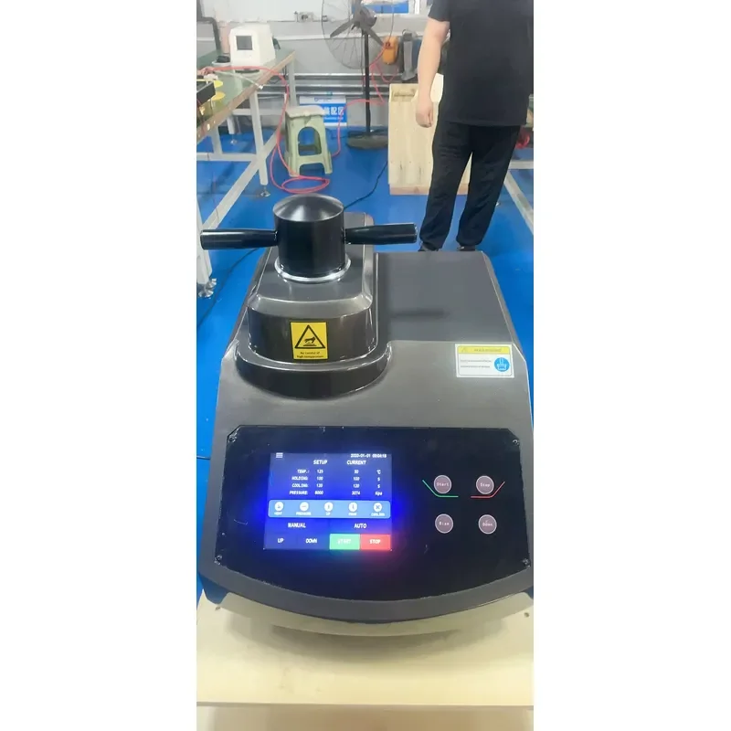 Multifunctional Water Cooling Metallographic Mount Machine Supports Multiple Mold Sizes for Metallurgical Petrographic Sample