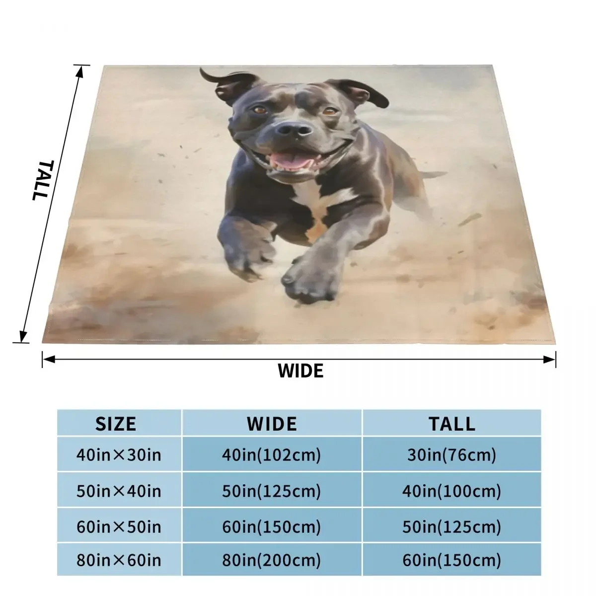 Staffordshire Bull Terrier 3 - Watercolor An Ultra-Soft Micro Fleece Blanket