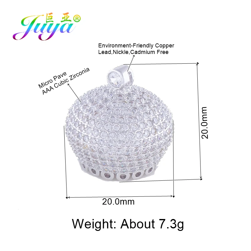 Juya Handmade Tassels Accessories Luxury Decorative Copper Crown Bead Cap Connectors For DIY Women Pearls Tassels Jewelry Making