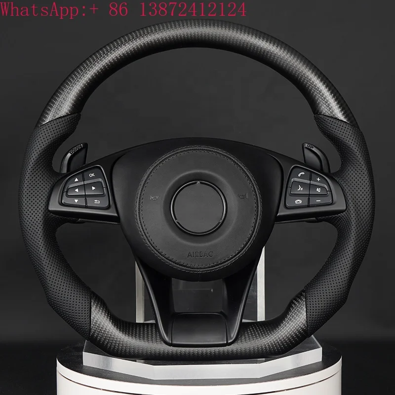 

C217 W211 W212 W221 W222 S63 C63 GLA45 C43 SLC for Mercedes-Benz AMG W204 W205 CLA GLA 45 Class Carbon Fiber Steering Wheel