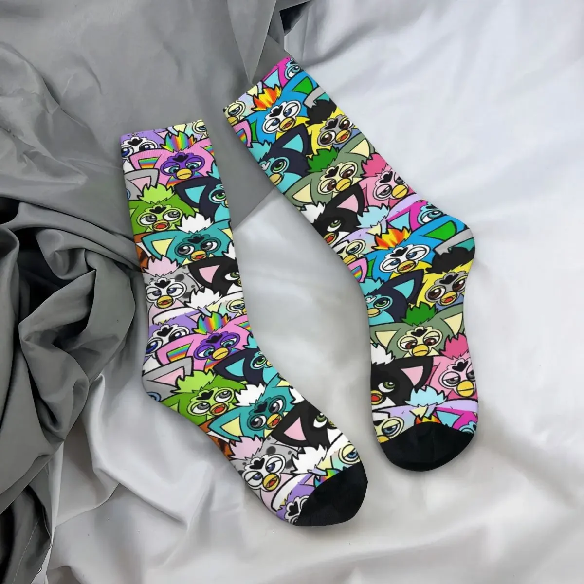 

Носки на все сезоны с рисунком мультяшного робота Фёрби, длинные носки в стиле Харадзюку для мужчин и женщин, подарки на День святого Валентина