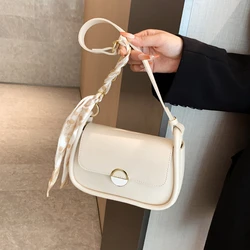 Simple Solid Pu Shoulder Bag Woman Fashion High Quality Leather Female Crossbody Bags Designer Brand White Handbag Women's 2023