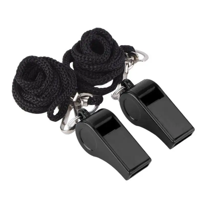 Black Whistle ABS Whistle Referee Game Hanging Neck Whistle Outdoor Travel Whistle Sports And Referee Professional Coach Whistle