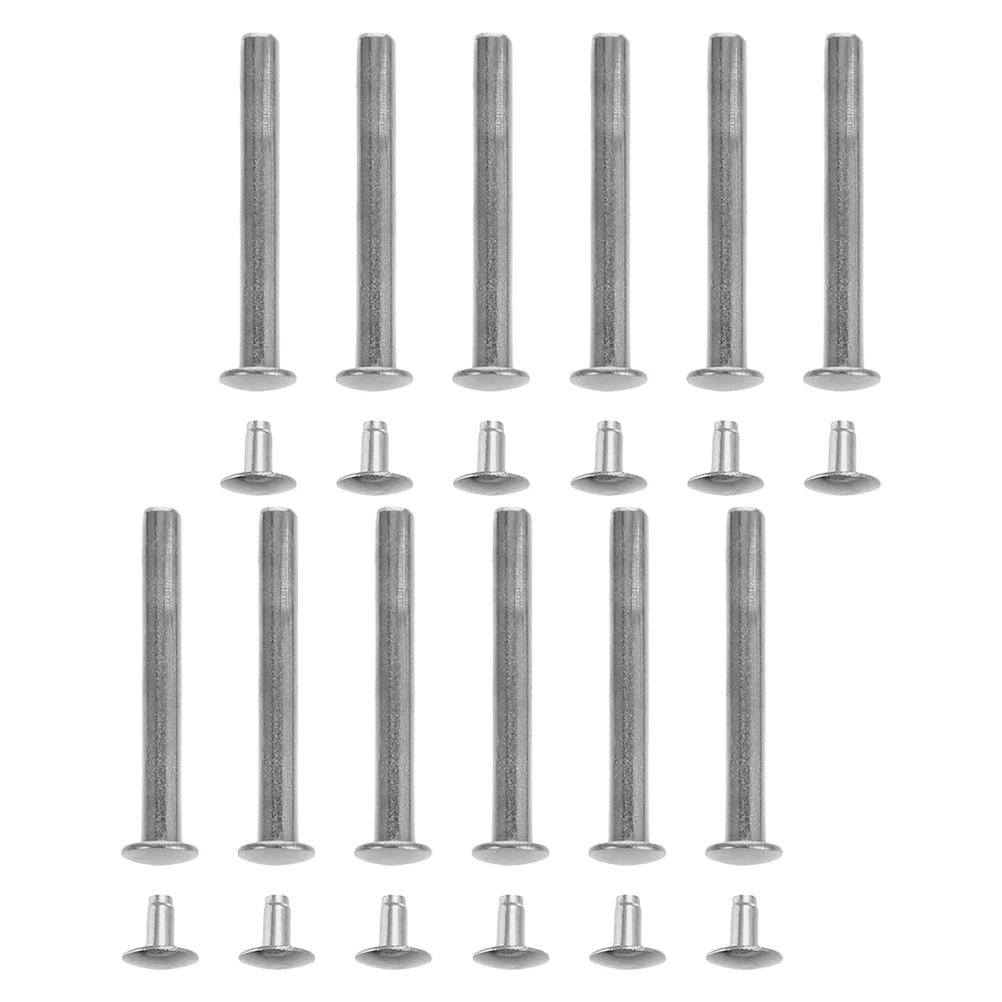 12 Sets Nails Fans Handheld Rivet Pins Replacement Hardware Jewelry Repair Parts Zinc Alloy Shaft Accessory Kit Nut