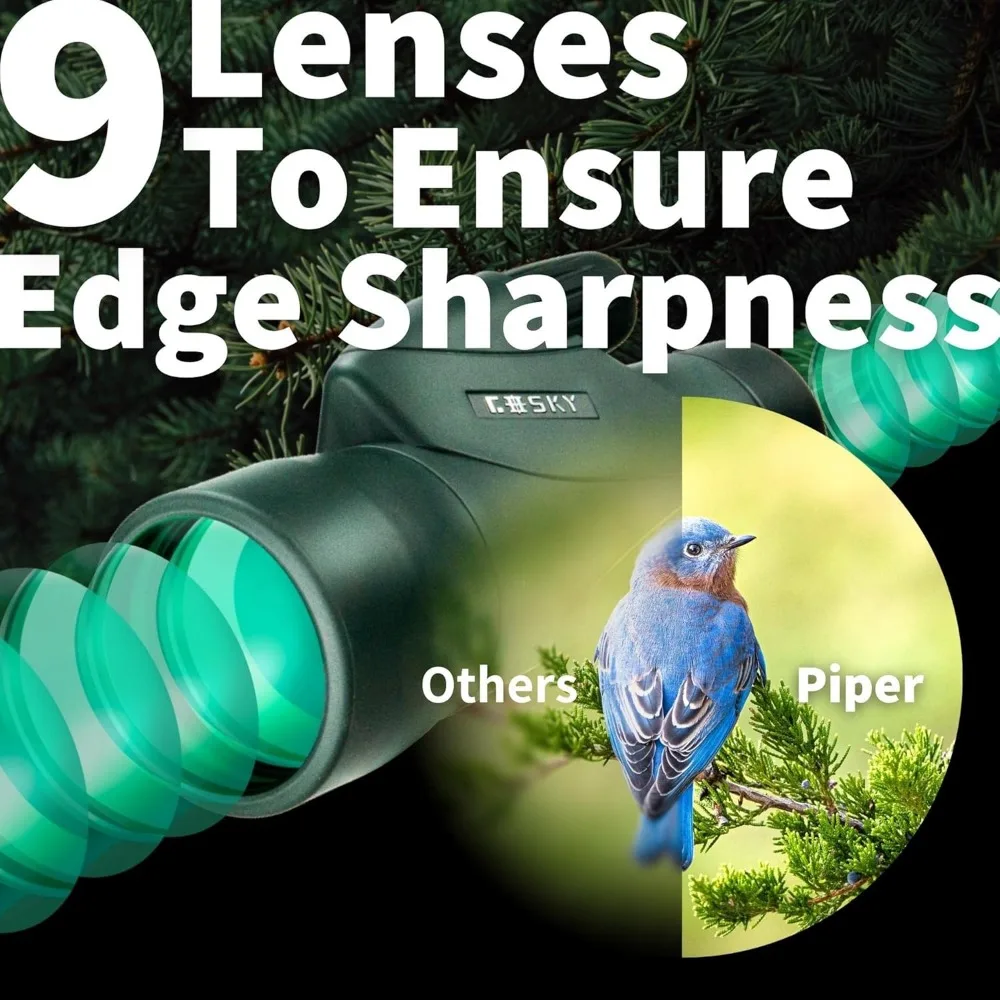 Telescópio monocular HD 12x55 com prisma BAK4 e lente FMC, design leve para observação de pássaros e caça, compatível com smartphone