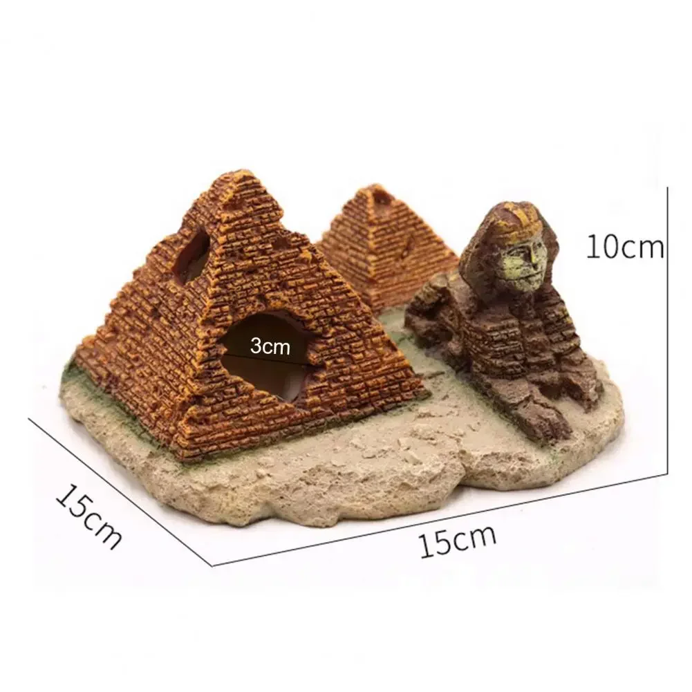 Fish Tank Decoration Pyramid Fish Tank Ornament Accessories Anti-Deformed Vivid Shape Aquarium Decoration for Fish Tank