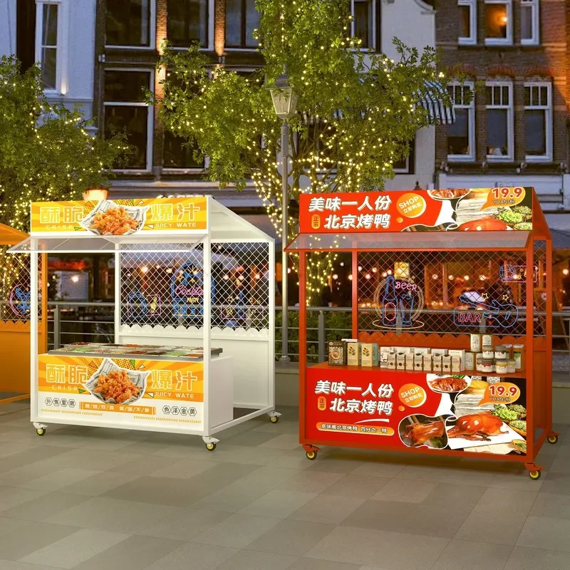For Outdoor Iron Stall Display Rack Mobile Market Shelf Night Market Vendor Stand Durable Storage Organizer for Street