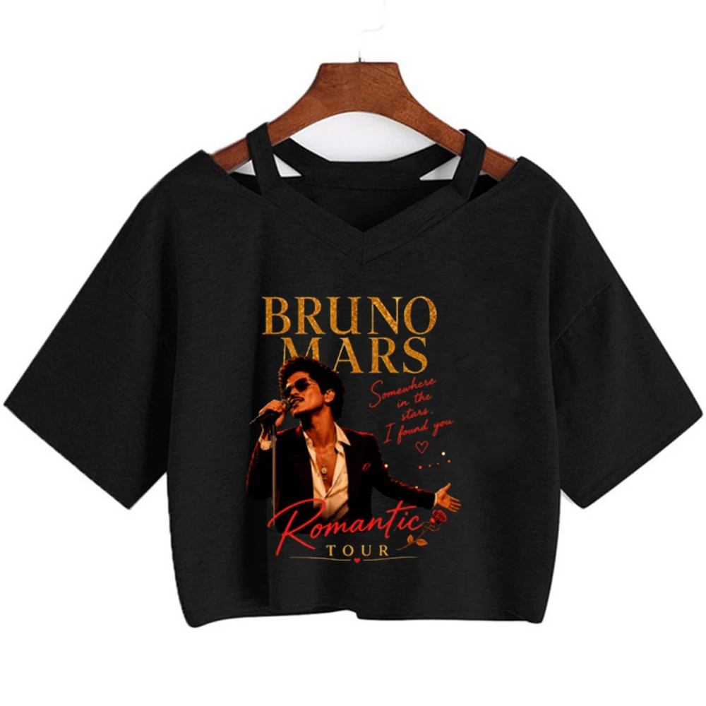 Bruno Mars crop top ladies kawaii funny streetwear t-shirt jojifuku 2000s y2k alternative