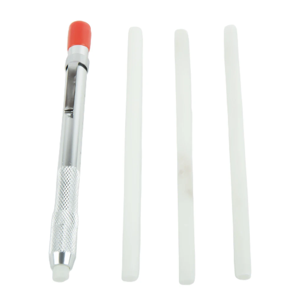 Steel Scribing Tool Slate Pencil Round Silver Slate Pens Stainless Steel Woodworking Marker Replaceable Refill Talcum