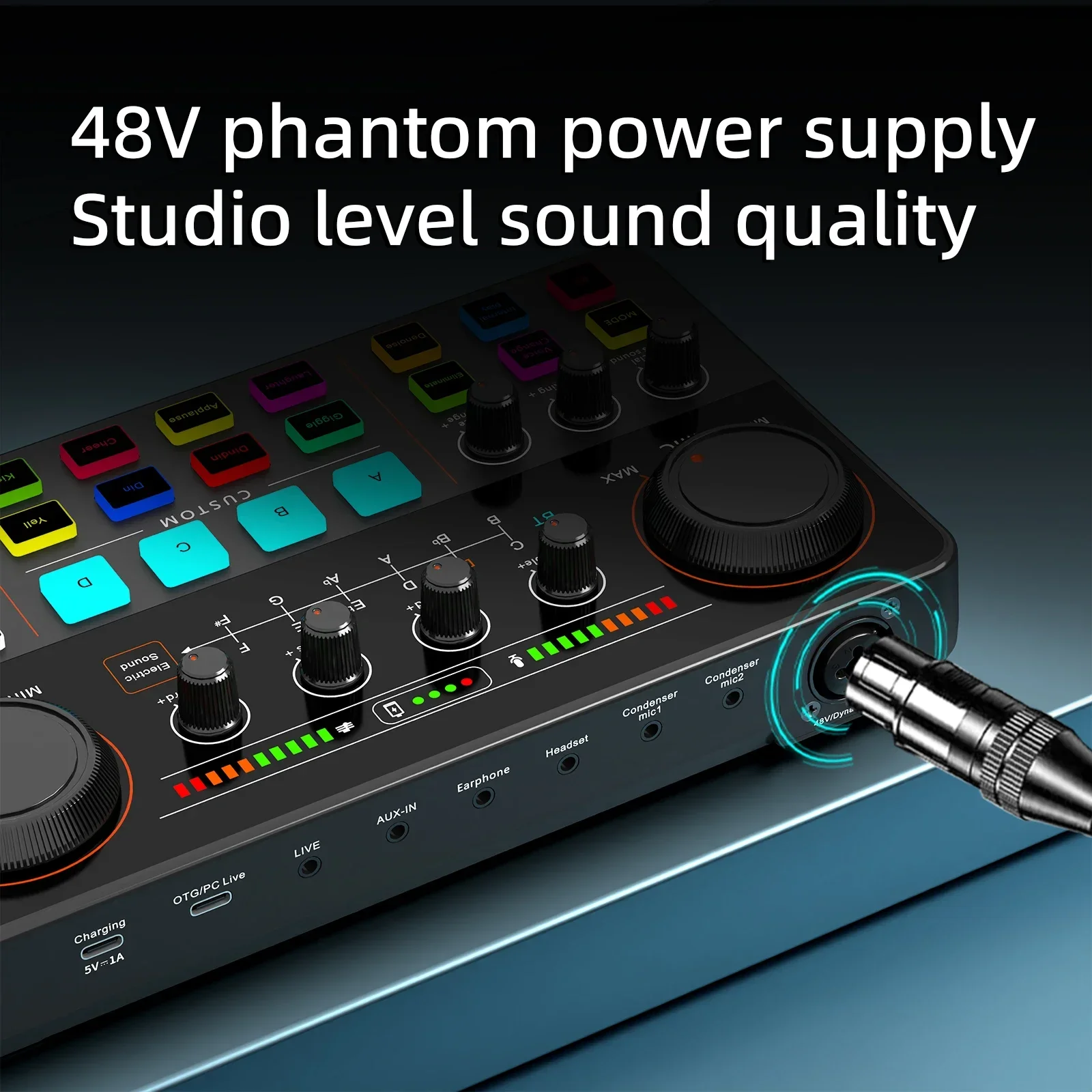 48 فولت فانتوم باور المهنية لايف كارت الصوت 12 لهجة الإلكترونية كارت الصوت جهاز مزج الصوت DJ تحكم ل يوتيوب PC \ الهاتف #3