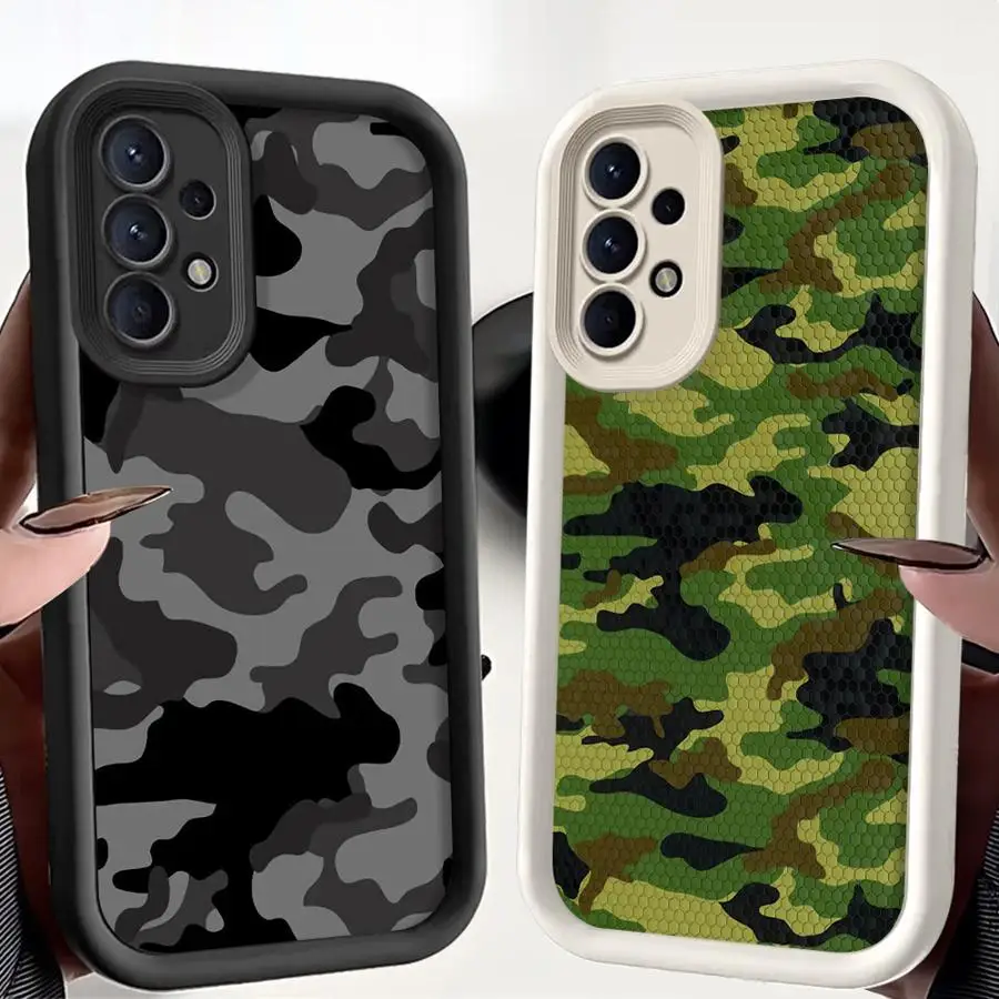 

Phone Case for Samsung Galaxy A16 A34 A12 A14 A32 A23 A26 A56 A15 A51 A73 A53 A54 Soft Cover Shell Black Camouflage