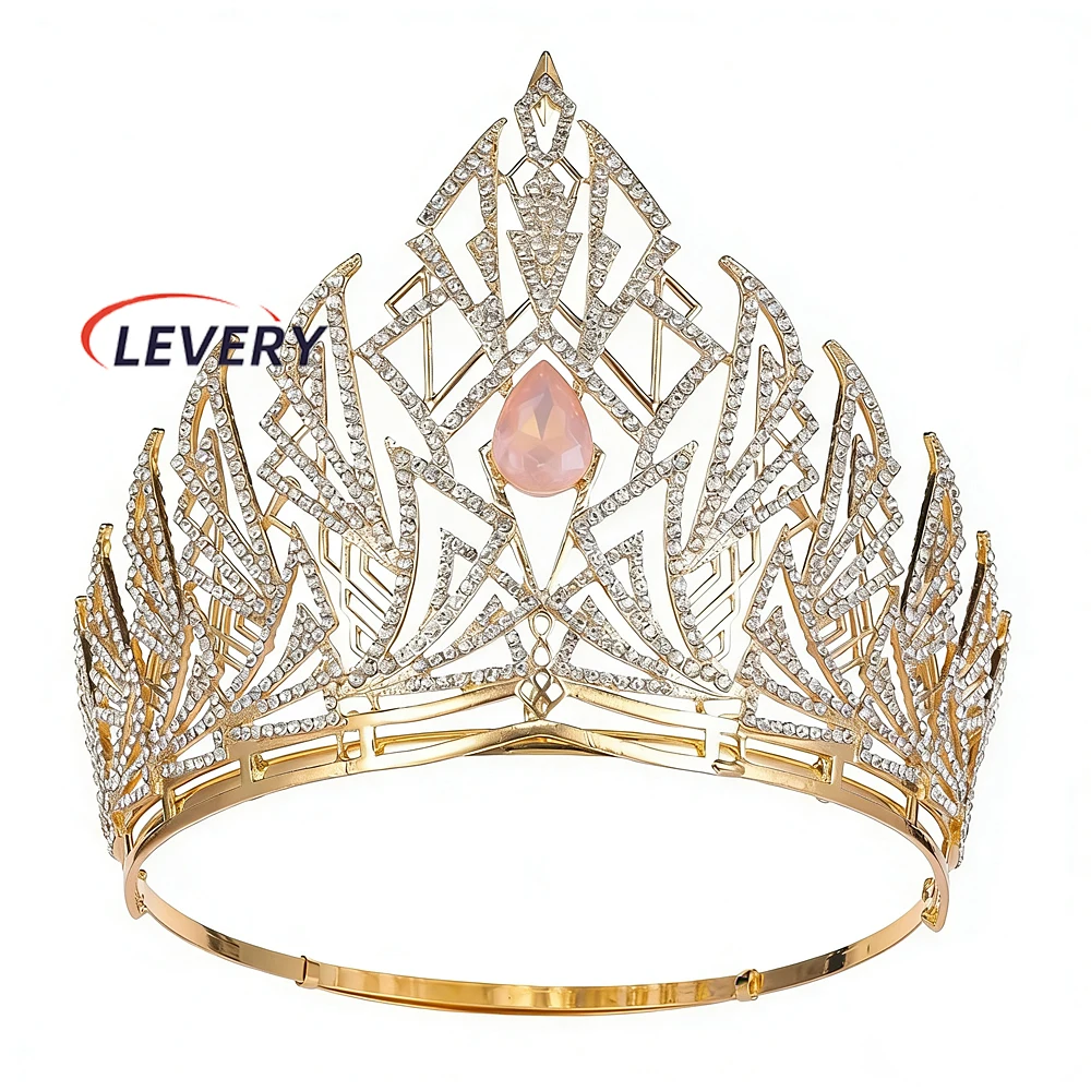 Levery New  Tall Wedding Tiaras for Bride Large Queen Crowns  Bridal Headband for Bride Party Big Pageant Crown
