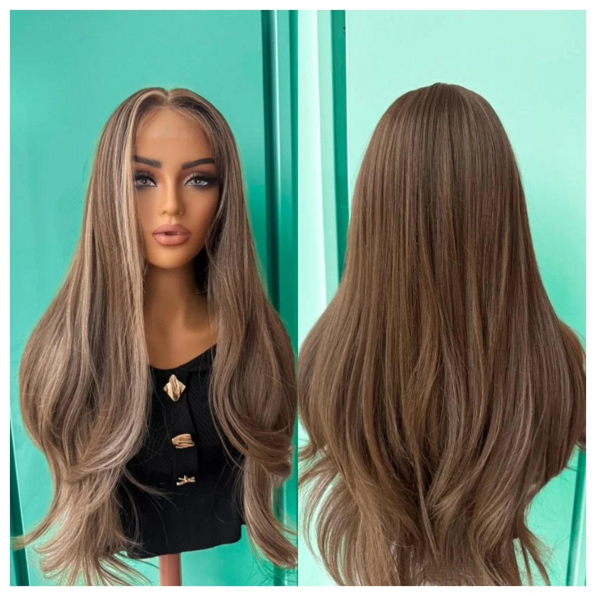 

Шоколадно-коричневый прямой парик фронта шнурка 13X4, синтетический парик фронтальной части шнурка Full HD, качественные цветные роскошные парики из волос, предварительно сорванный парик