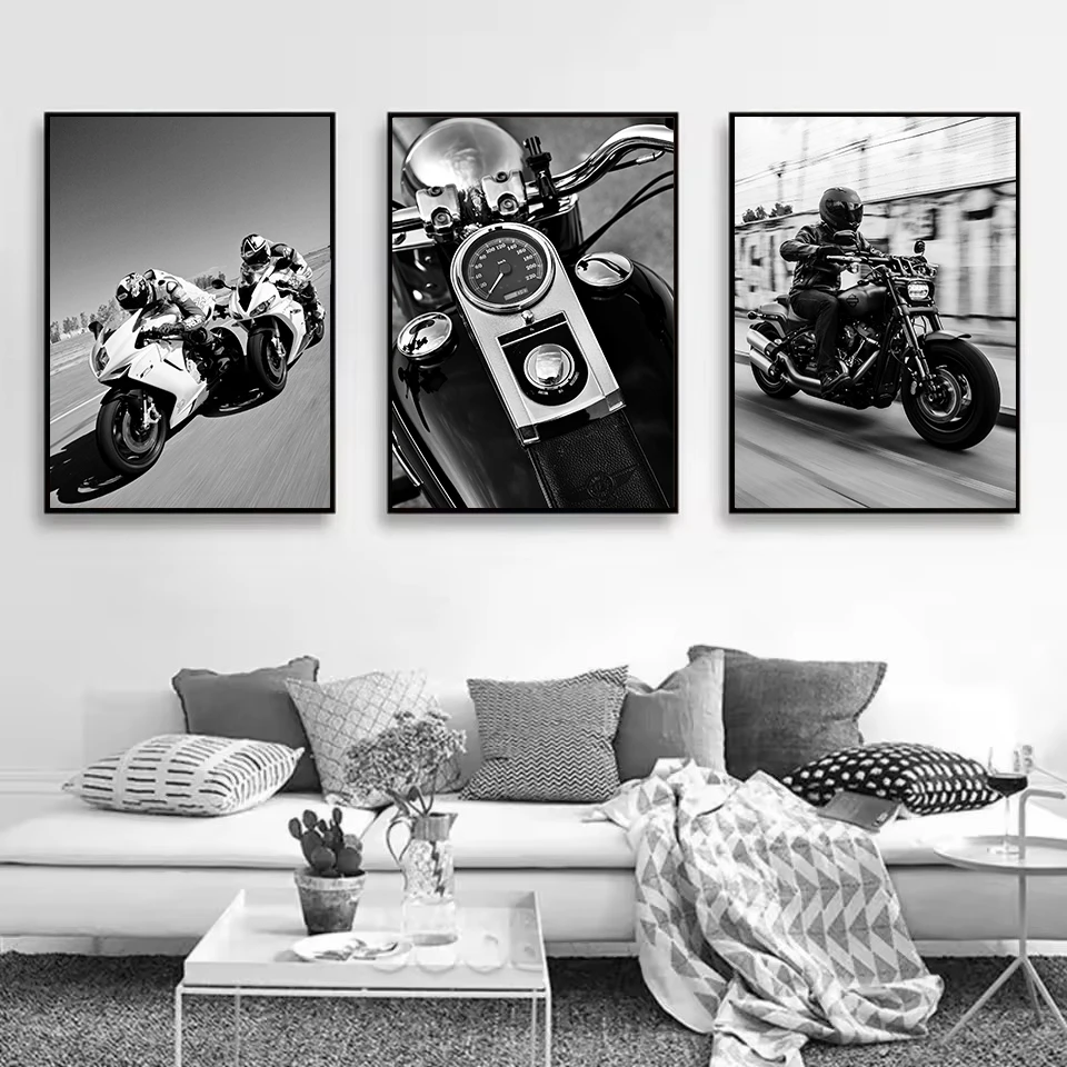 Vintage Motorcycle Dirty Bike Rider Photo Retro Vehicle Poster Canvas Painting HD Printed Wall Art Pictures Home Interior Decor