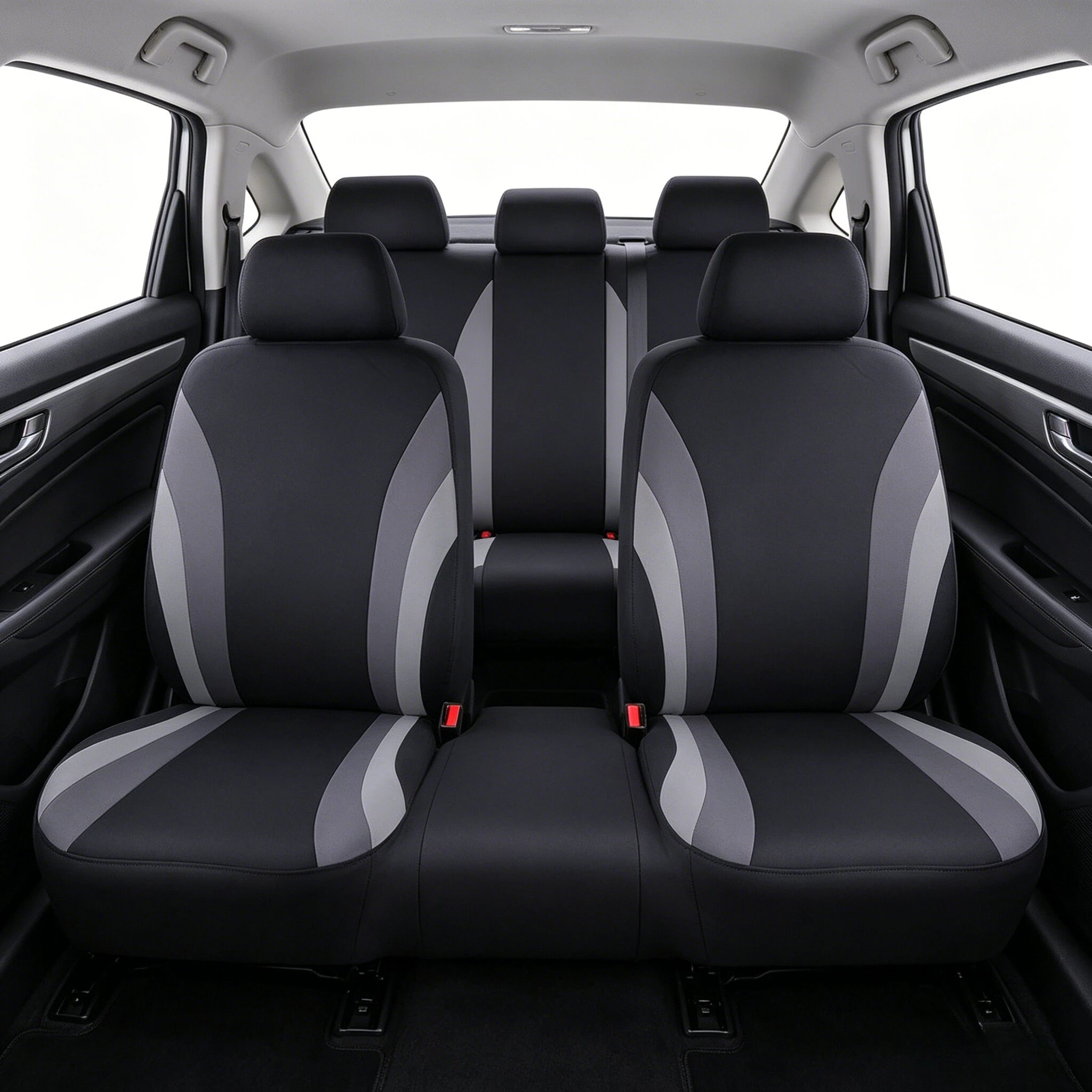 

Universal Car Seat Covers 4 Seasons with 3 Zippers Rear Fit Most Cars 7 Seats Breathable