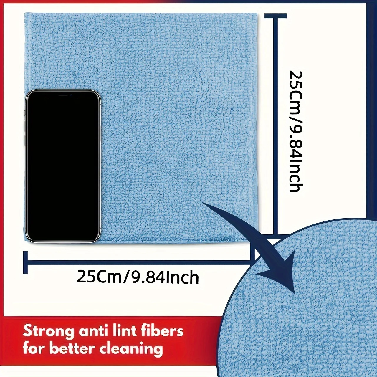 1-50pcs Light Blue Microfiber Car Wash Towel, Soft Absorbent Fast Drying Cleaning Cloth Rag for Auto Care view 2