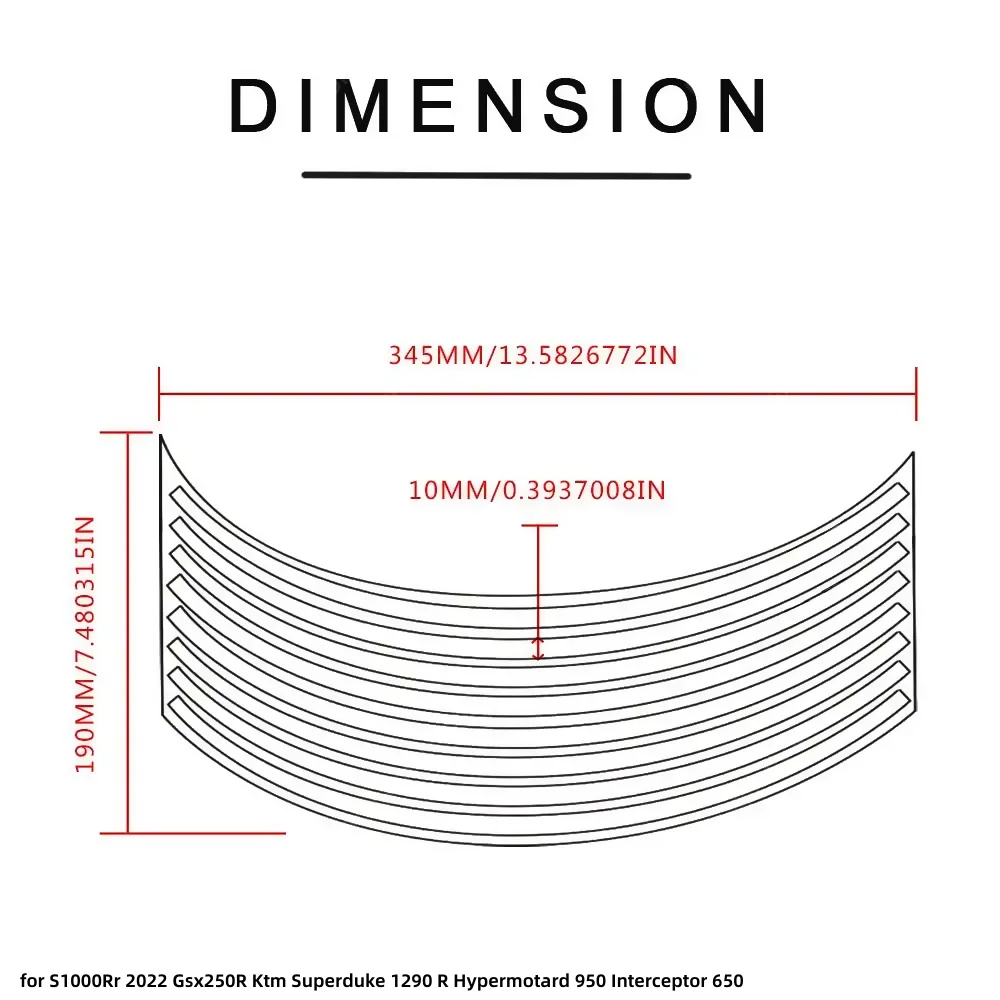 16X Wheel Sticker Reflective Rim Stripe Tape Motorcycle Stickers for S1000Rr 2022 Gsx250R Ktm Superduke 1290 R Hypermotard 950 I