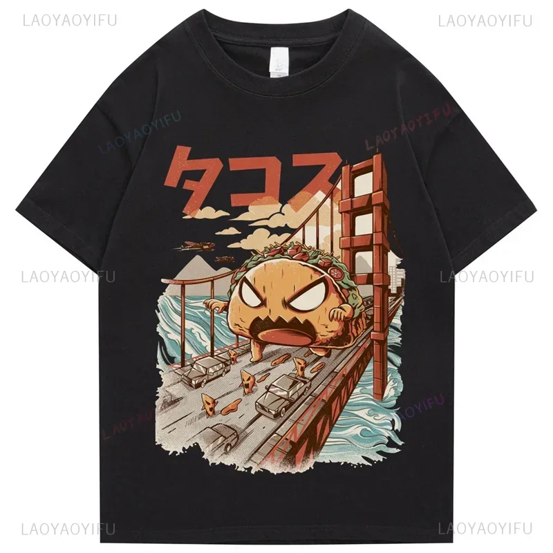 Japanese Harajuku Cartoon Monster Tshirt Men Women Summer Short-sleev Anime Graphic Tee Top Hip Hop Cotton Horror Streetwear