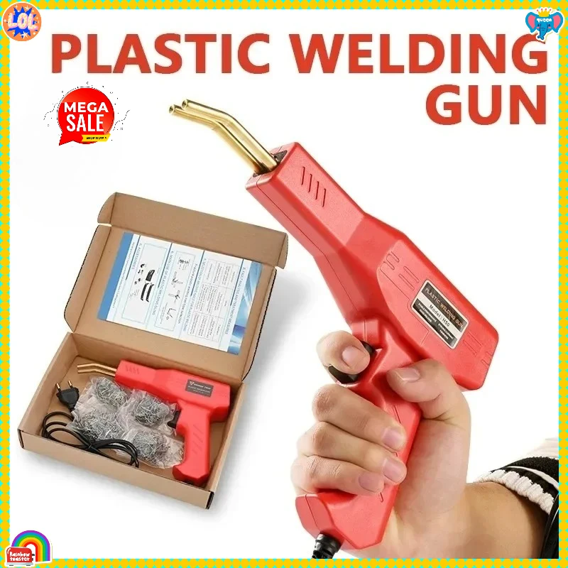 All-in-One Plastic Welder Gun - 4 Types Hot Staples for Car Bumper Kayak Plastic Repairs HOT Soldering Tool
