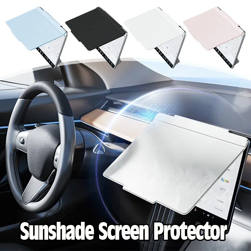 

For Tesla Model 3/Y 2021-2025 Sunshade Screen Protector Waterproof Navigation Dust Case Anti-UV Model Y Juniper Screen Protectio