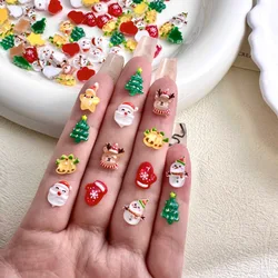 50 Pcs New Cute Mini Resin Cartoon Christmas decorations Flatback Ornament Jewelry Making Manicure Hairwear Accessories A41