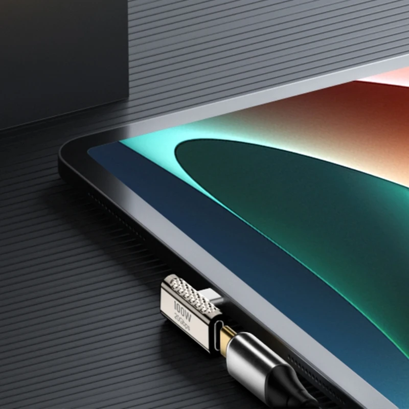 U ​ SB C 90 درجة محول USB3.2 20GBPS نوع C إلى USBC OTG محول 8K @ 60 هرتز 100 واط USB نوع C موصل شحن سريع لماك بوك