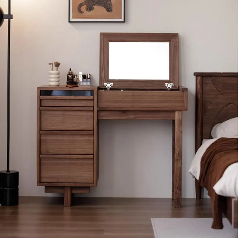 

North American black walnut dresser, all solid wood Nordic simple light luxury makeup table
