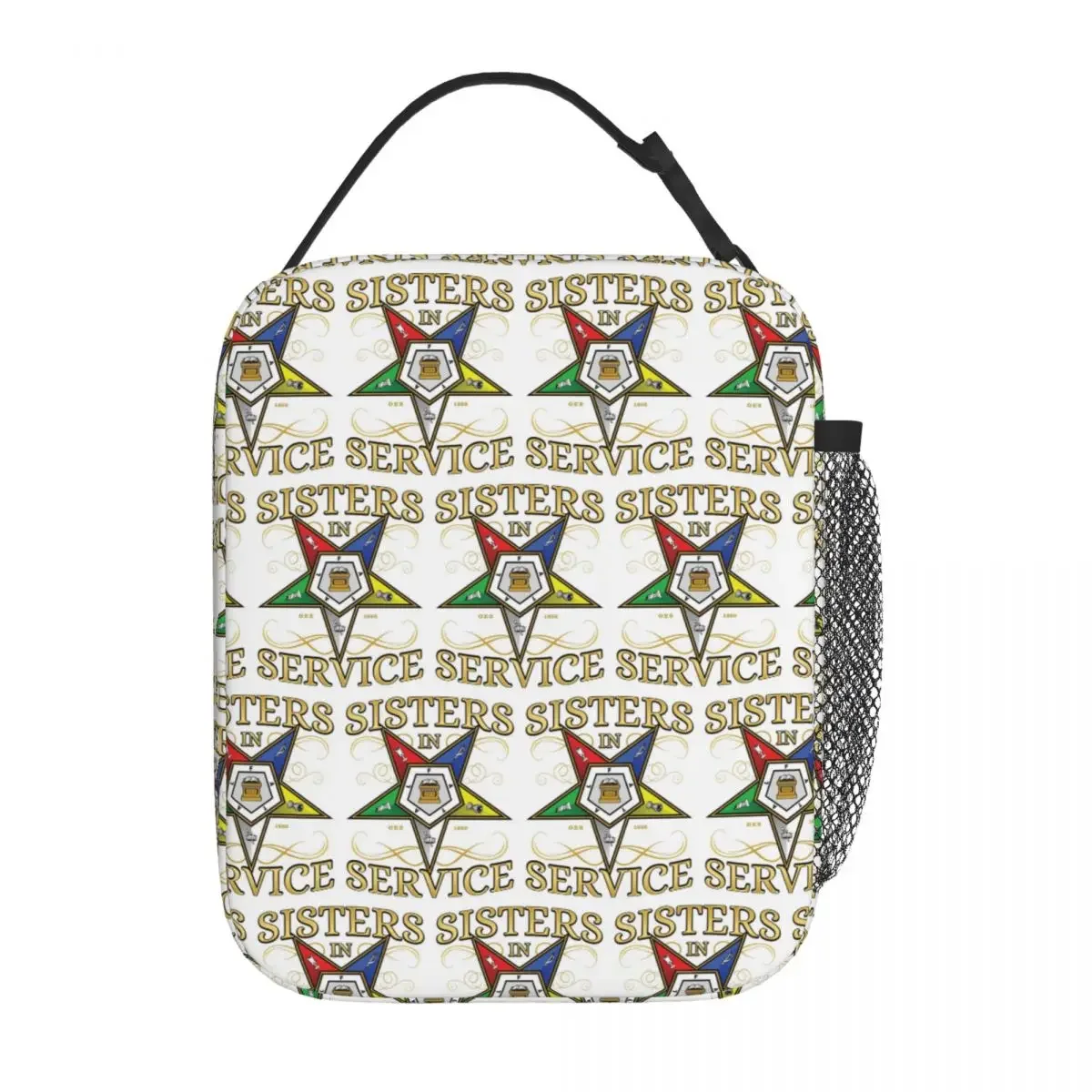 OES Emblem Order Of The Eastern Star Insulated Lunch Bag for Women Children Portable Food Boxes Thermal Lunch Box Tote