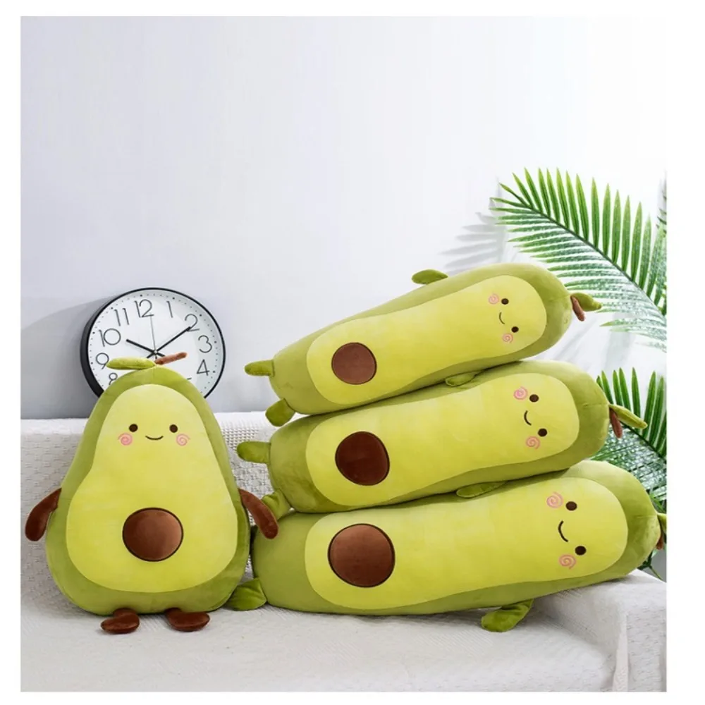 Stuffed Fruit Avocado Doll Green Giant Avocado Plush Toy Soft Doll Big Sleeping Pillow Birthday Cute Gift for Girl Room Decor