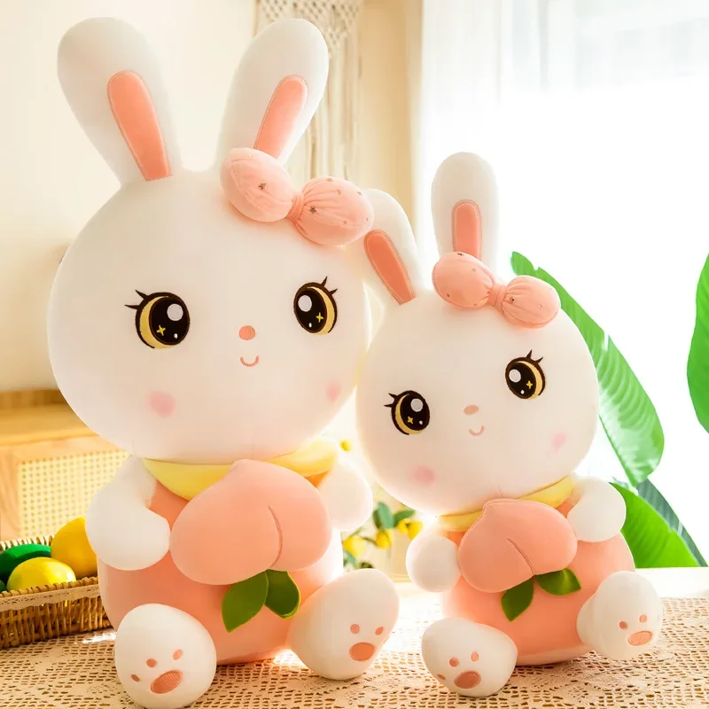 50/65/80 cm Nette Pfirsich Kaninchen Plüsch Spielzeug Kissen Kawaii Gefüllte Weiche Tier Hase Puppe Baby Kinder Spielzeug geburtstag Geschenk Geschenk für Mädchen
