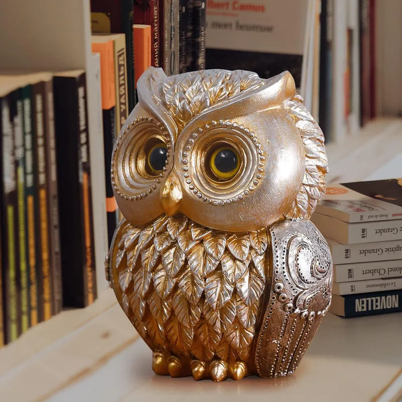 Adorable Owl Ornament Garden Owl Sculpture Home Decor for Living Room Bedroom Office Indoor