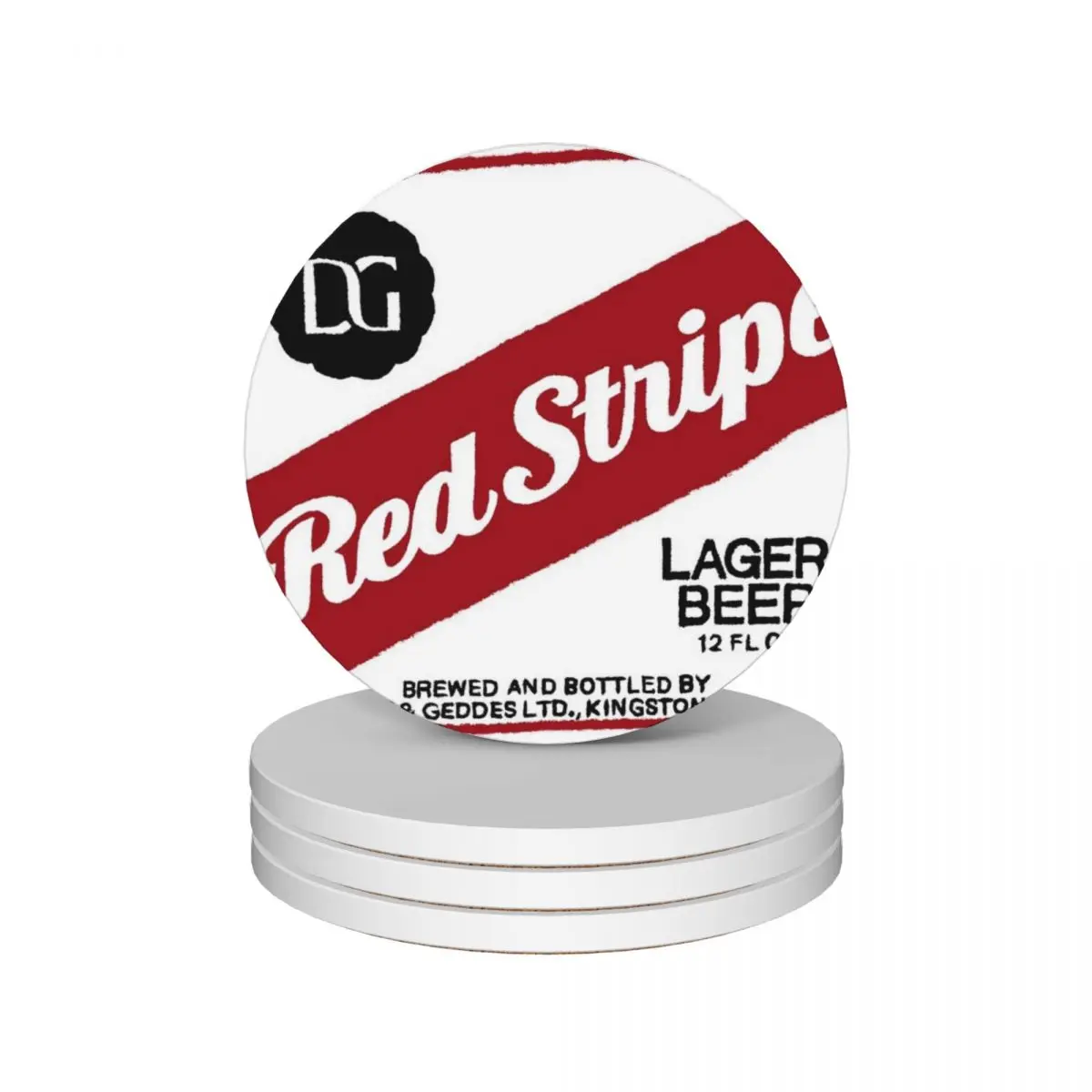 

Red Stripe POP Ceramic Coasters (Set of 4) cute set for drinks set Coasters