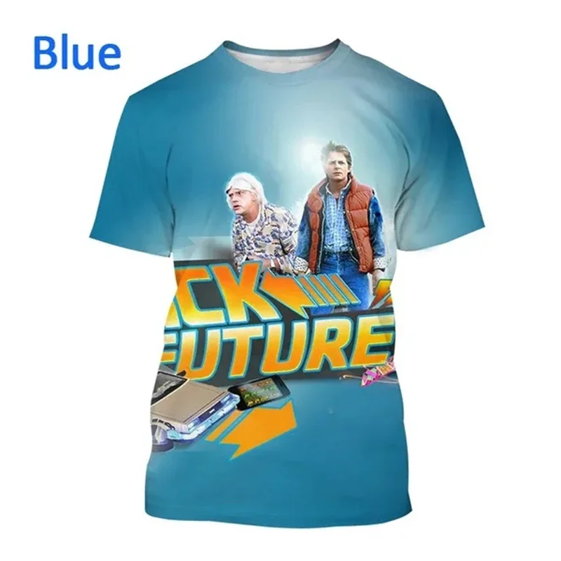 Movie Back To The Future 3D T-shirt Men\'s And Women\'s Harajuku Style Streetwear Printed Short-sleeved Cosplay Men\'s Clothing