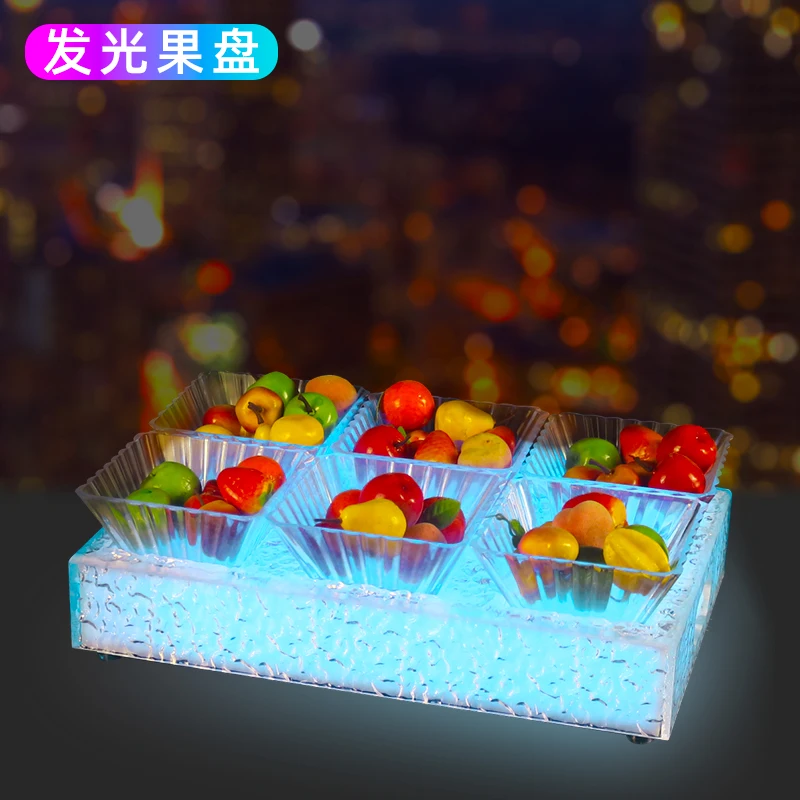 Bar snack fruit rack Nightclub LED fruit tray rack Ice patterned luminous snack tray Private room Party KTV exclusive