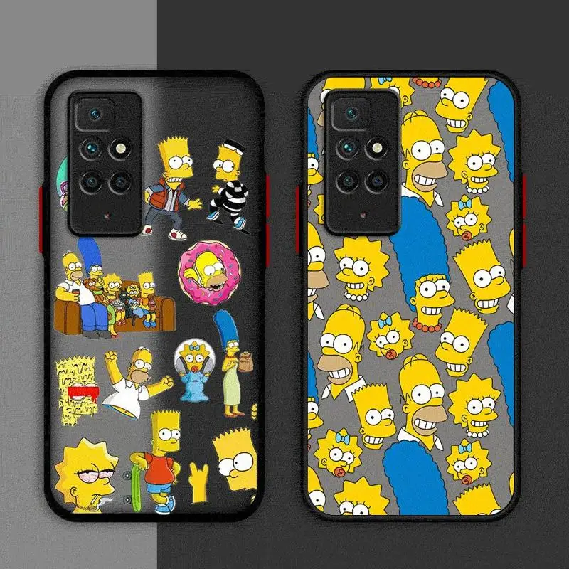 The Simpsons Homer Matte Case For Xiaomi Redmi Note 11 Pro 12 10 9S 12C 8 10A 10C 7 8T Silicone Soft Phone Cover