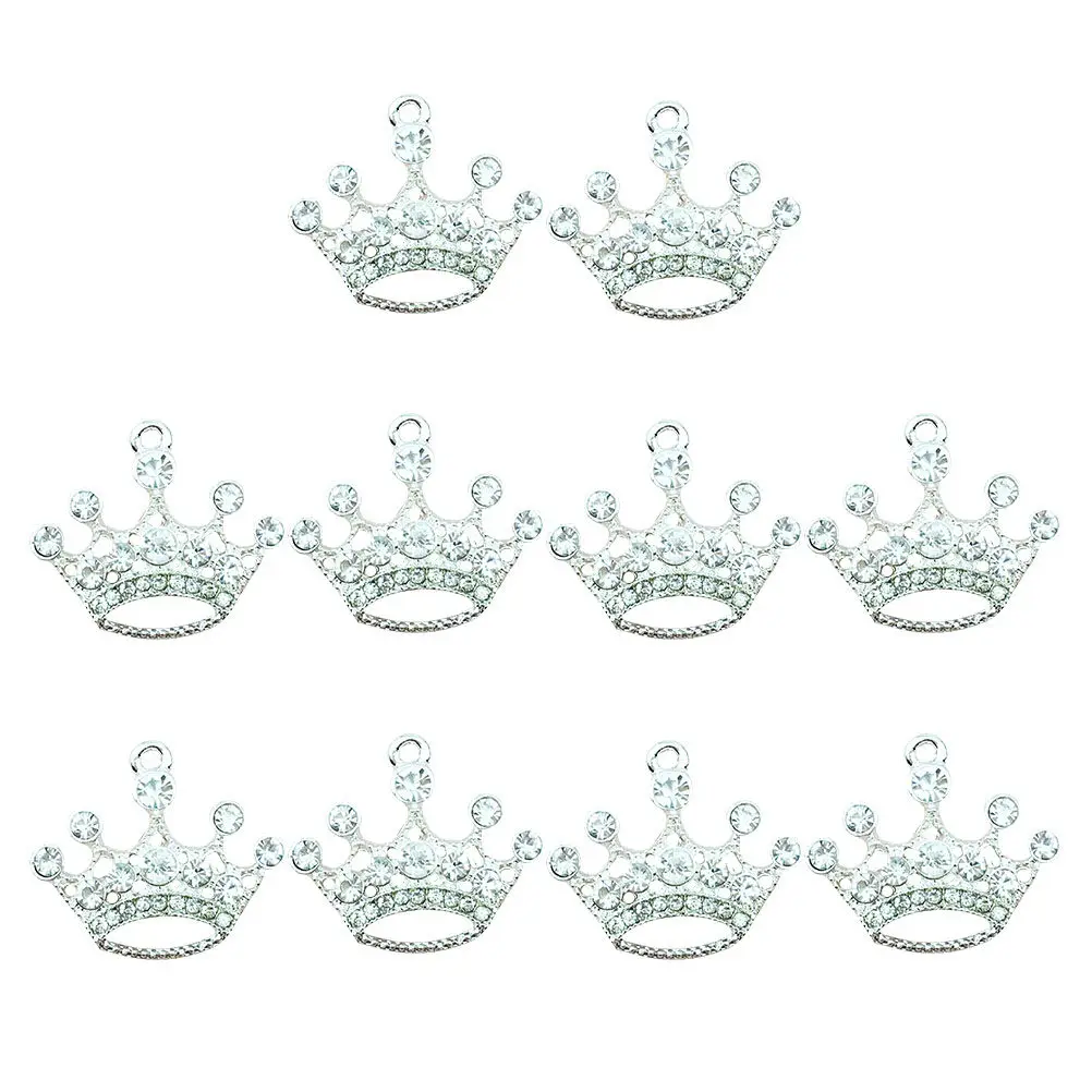 

10 шт. подвесок-корон с эффектом алмаза из серебряного сплава для рукоделия, украшения и аксессуаров