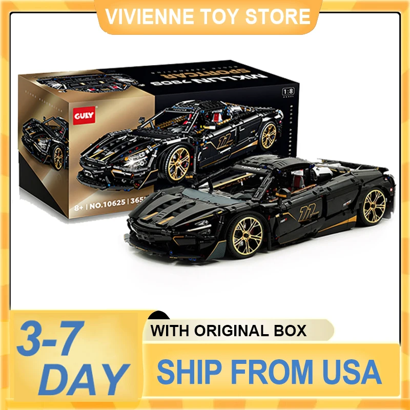 

3 to7 Days Delivery GULY 10625 Technical Power Super Racing Car Hypercar Building Block Brick Puzzle Assembly Toy Gift