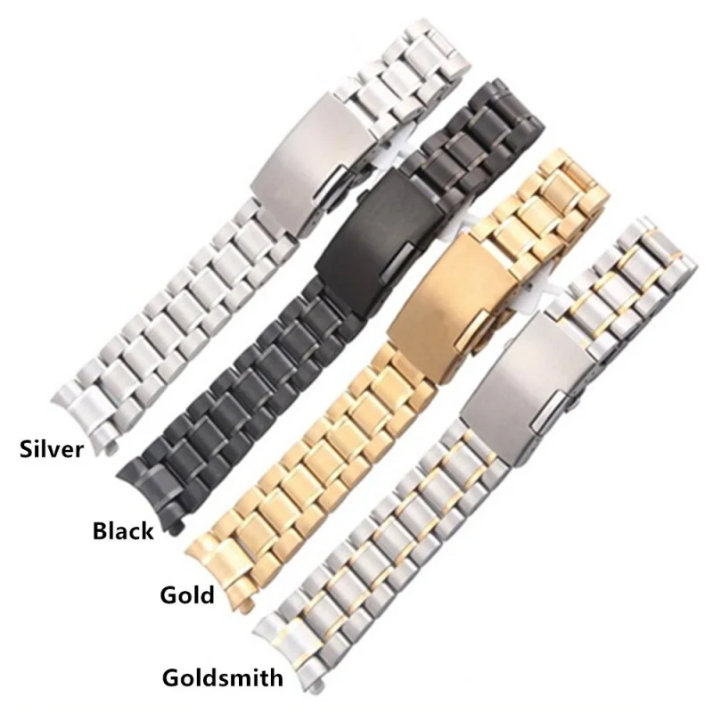 16mm 18mm 20mm 22mm 24mm Massives Edelstahl-Uhrenarmband mit Gebogenen Enden als Ersatz für Universelle Uhrenarmbänder und Zubehör