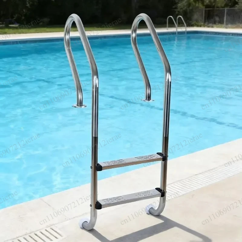 304 Stainless‑Steel 2‑Step Pool Ladder Non‑Slip Recessed Swimming Pool Accessory Custom‑Size Home Outdoor Pool Equipment