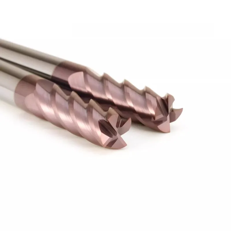 ROMTIC HRC63 4-Flute carburo di acciaio al tungsteno Nano rivestimento speciale fresa piatta in acciaio inossidabile utensili per fresa a candela per macchine CNC