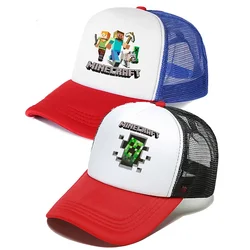 Górnicza czapka z daszkiem pikselowa urocza czapka przeciwsłoneczna kapelusz wędkarski dla dziewczynki chłopca Unisex-nastolatki Snapback z płaskim daszkiem czapka hip-hopowa prezent