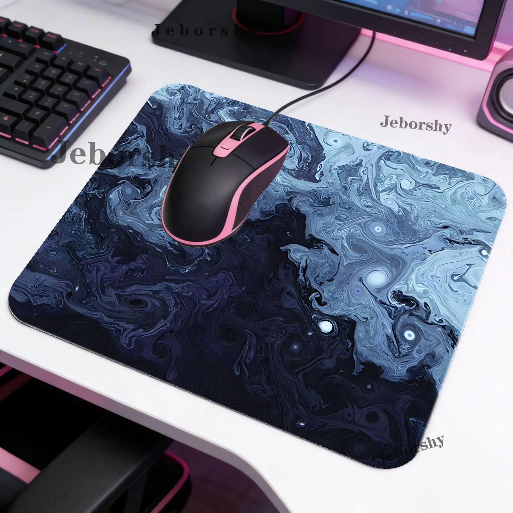 Artistic Line Art Rubber Mouse Pad XXL Hard Tempered Surface for FPS Gaming & eSports, Photovoltaic Ultra-Smooth Gaming Desk Mat
