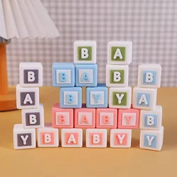 BABY Cubes Cake Toppers 3D Letters Baby Blocks for Children's 1st Birthday Bear Theme Cake Decoration Baby Shower Party Supplies