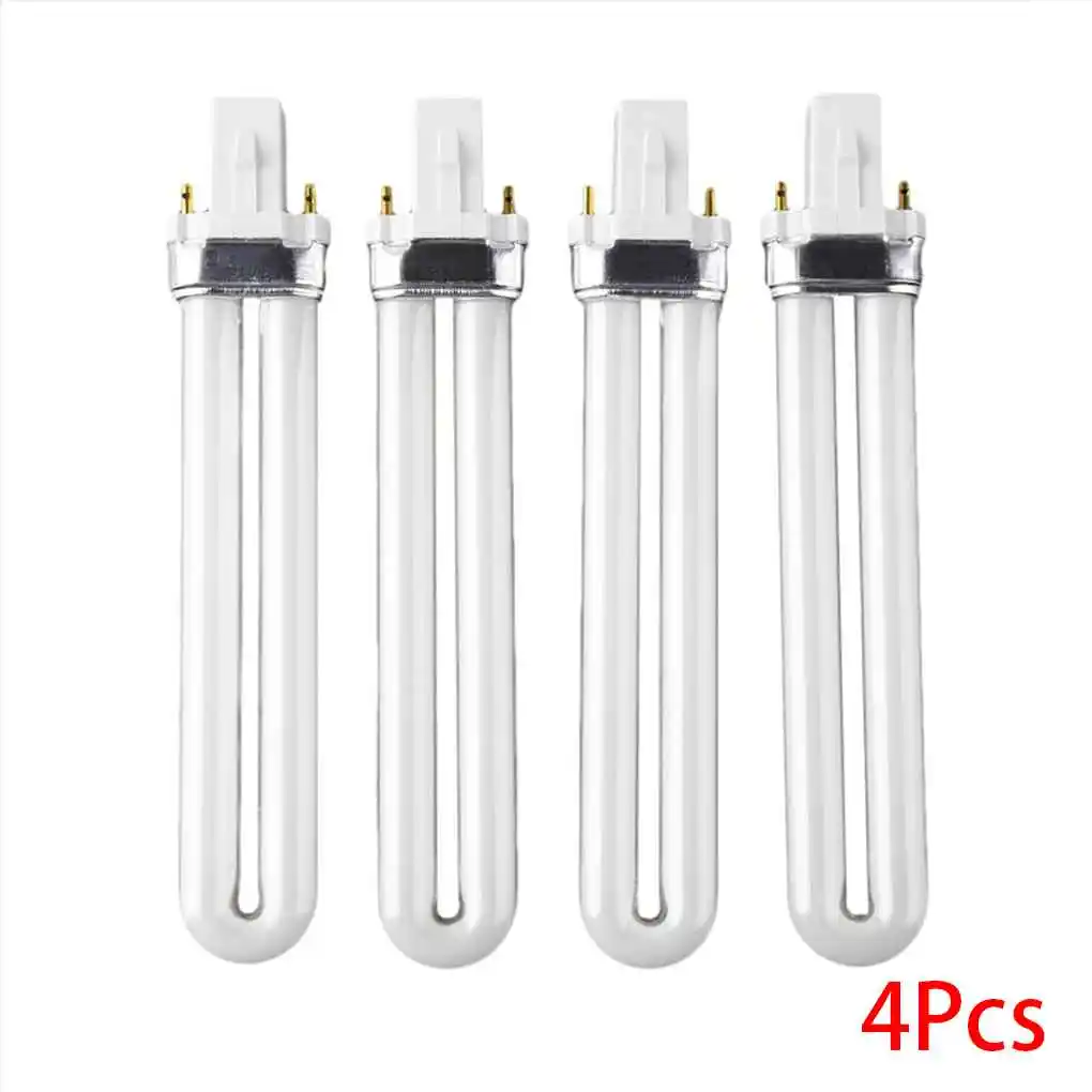 4Pcs 9W Nail Dryer UV Lamps Tube Light Bulbs Dryers Replacement Curing Multifunctional Manicure Pedicure Adult Grip Fingernail