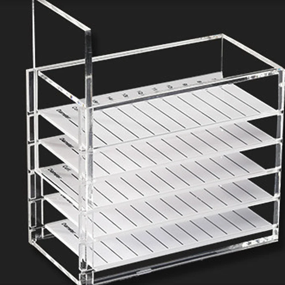Scatola di immagazzinaggio per estensioni delle ciglia a 5 strati Pallet acrilico Supporto per organizer per ciglia in visone Espositore per innesto Strumenti per il trucco Forniture