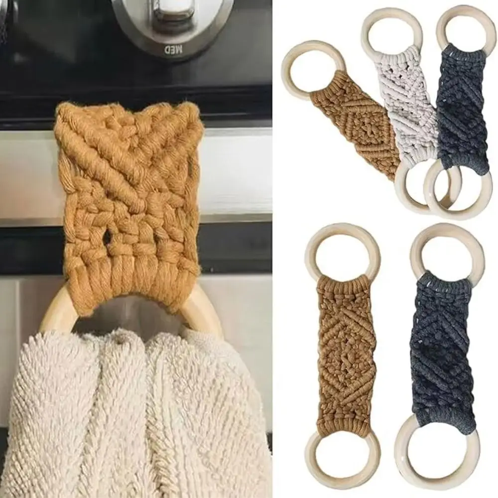 Gifts Nordic Style Hand-woven Towel Hanging Ring Boho Macrame Towel Ring Decorative Towel Rack Ornaments Macrame Towel Holder