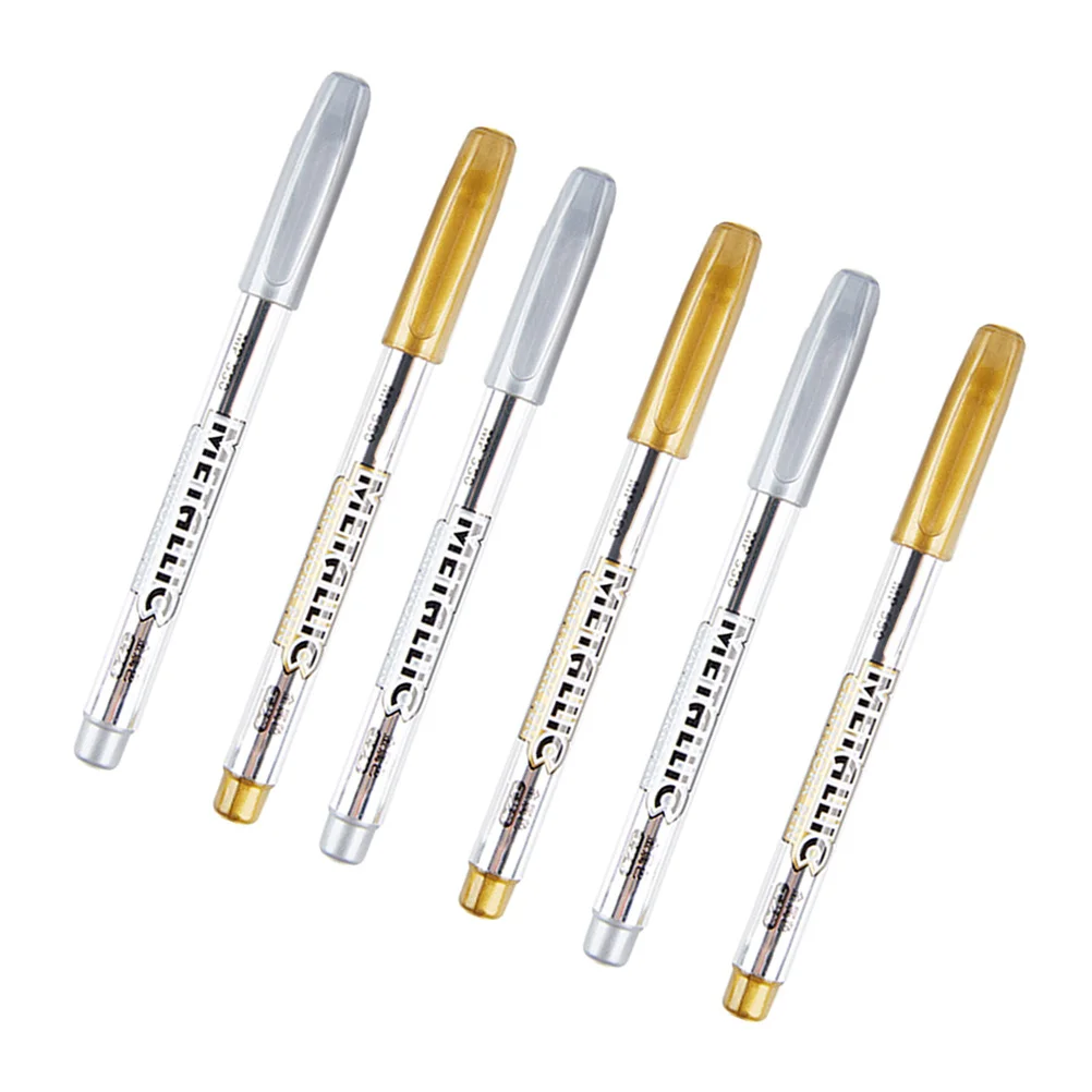 

6pcs Signature Pens Water-Based Paint Markers For Greeting Cards Washable Art Diy Drawing Pens Portable Craft Marking Tools
