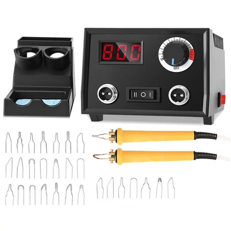 Wood-Burning Pen Included 60W Pyrography Machine Kit Featuring 30 Wire Tips For Crafting Projects-ABUA