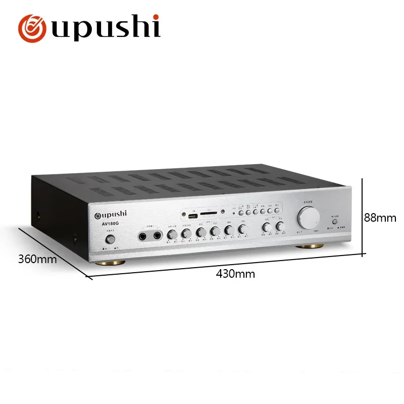 Oupushi-AMPLIFICADOR ESTÉREO Hi-Fi AV180G, receptor de Audio de potencia de sonido de doble canal, Bluetooth, altavoz doméstico y teatro